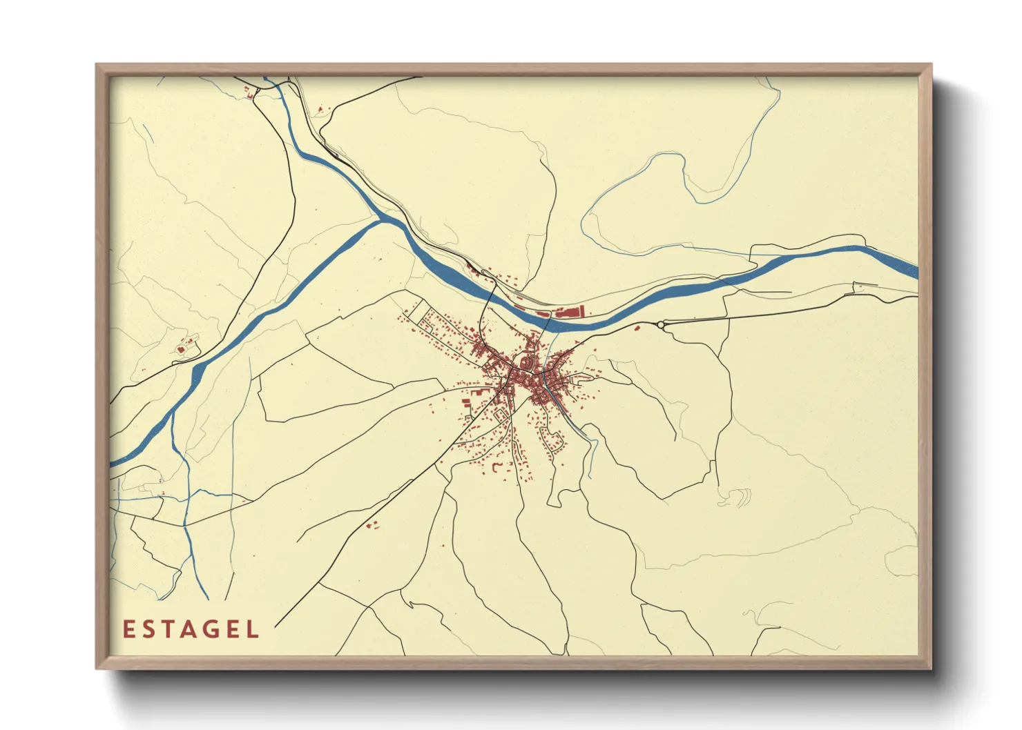 Une affiche de carte sur Estagel