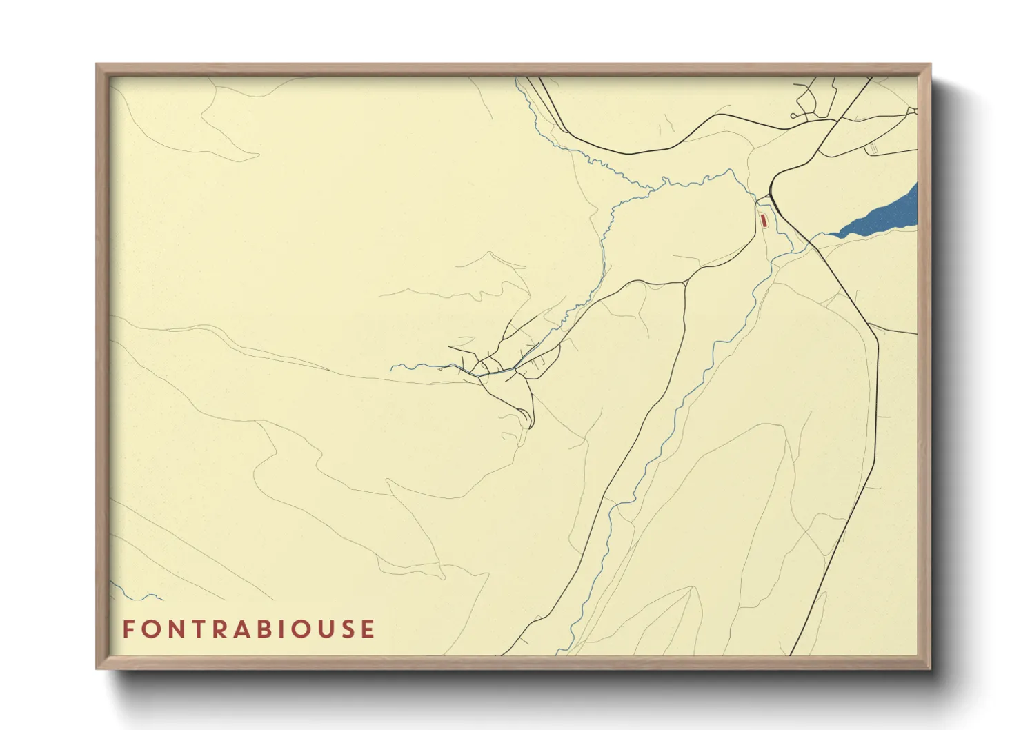 Une affiche de carte sur Fontrabiouse