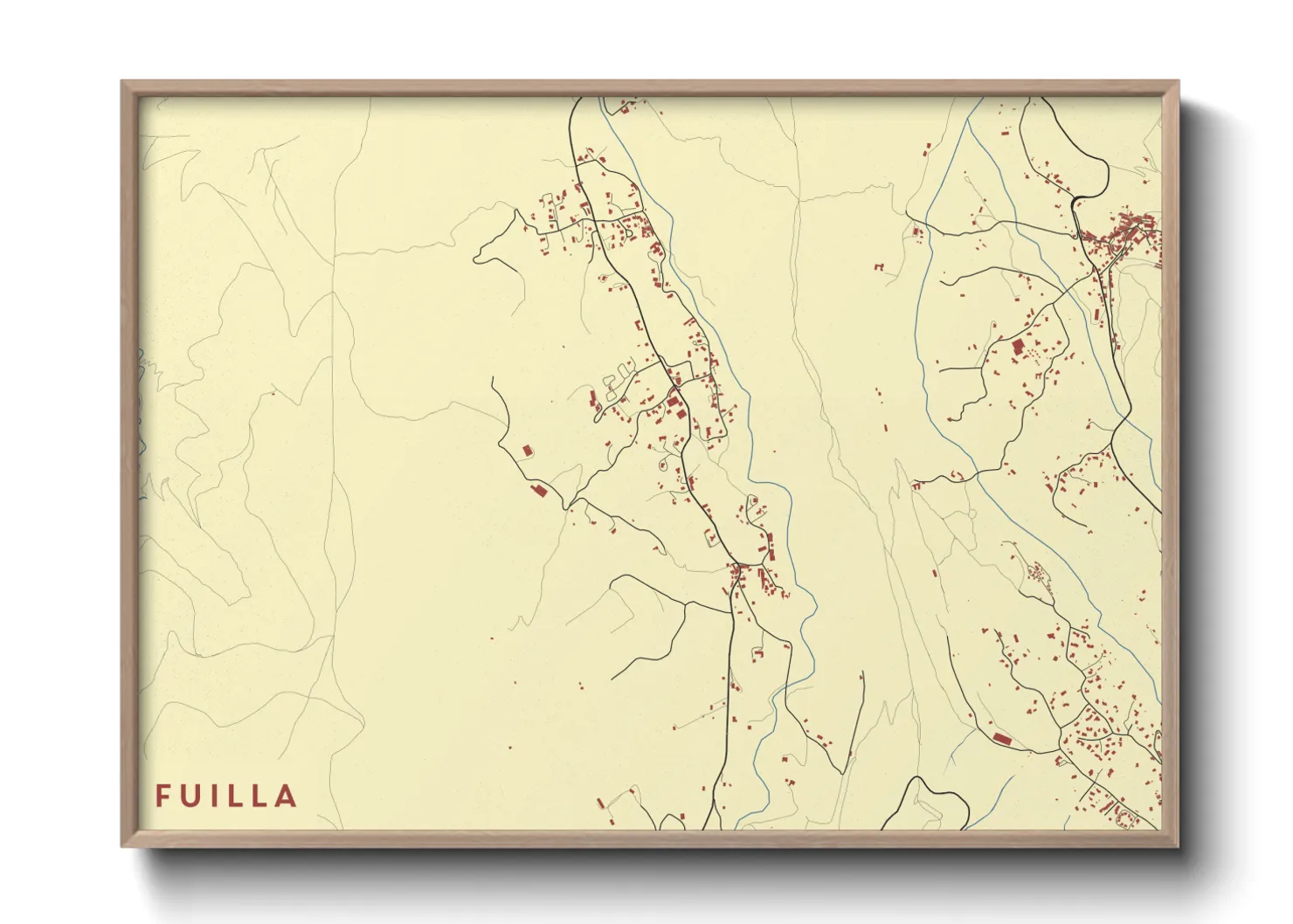 Une affiche de carte sur Fuilla