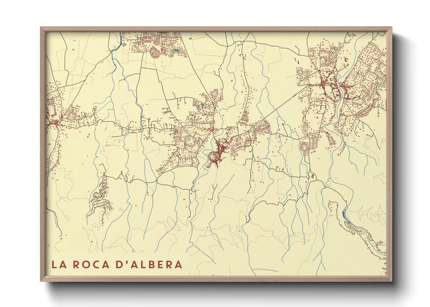 Une affiche de carte sur la Roca d'Albera