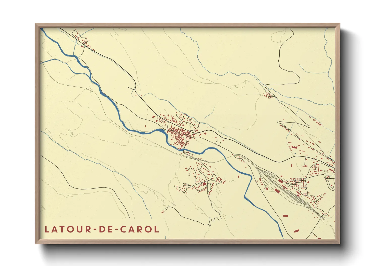Une affiche de carte sur Latour-de-Carol