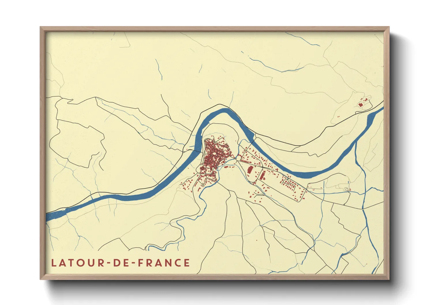Une affiche de carte sur Latour-de-France