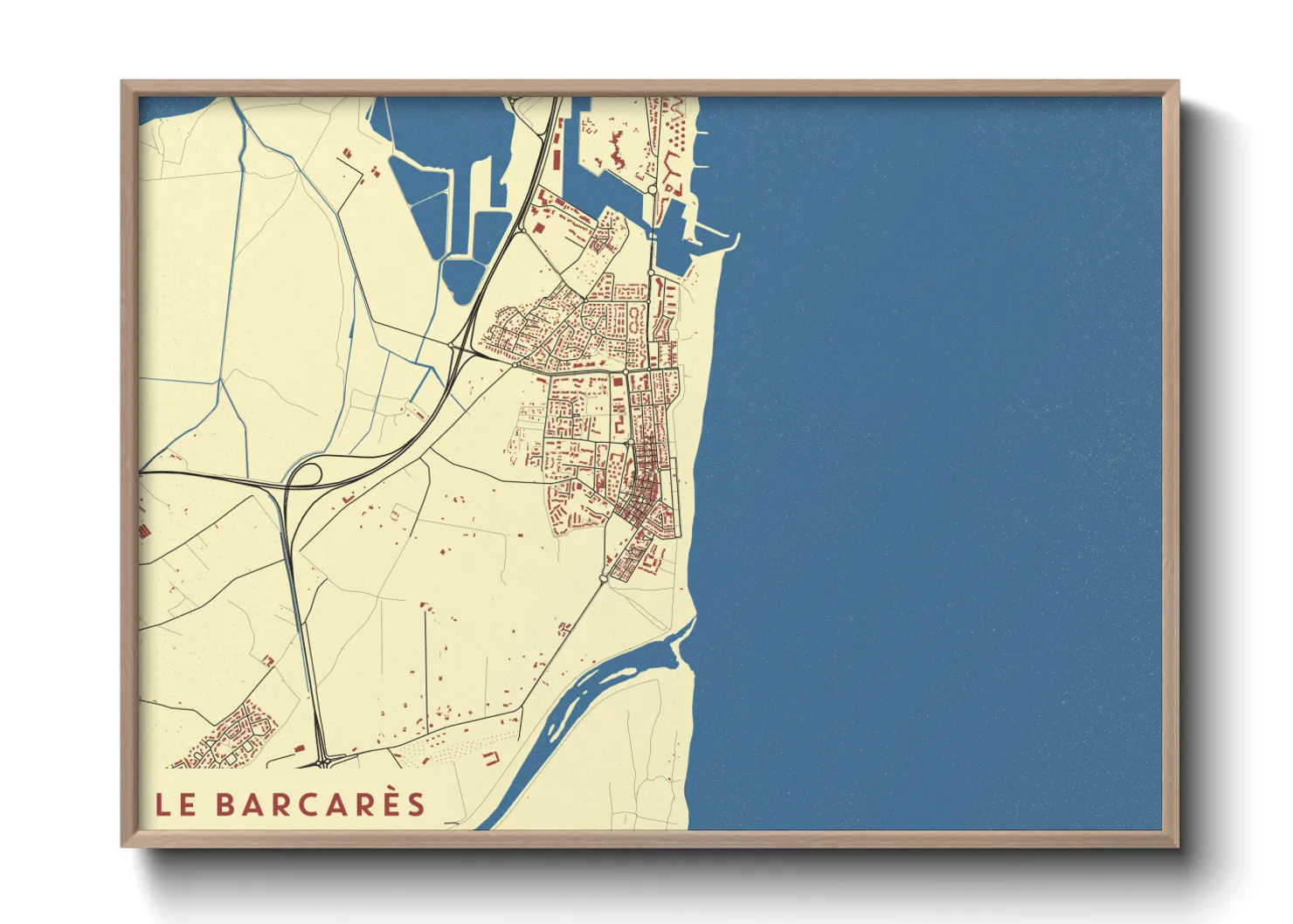 Une affiche de carte sur Le Barcarès