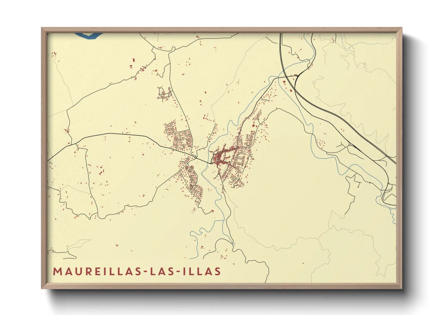 Une affiche de carte sur Maureillas-las-Illas
