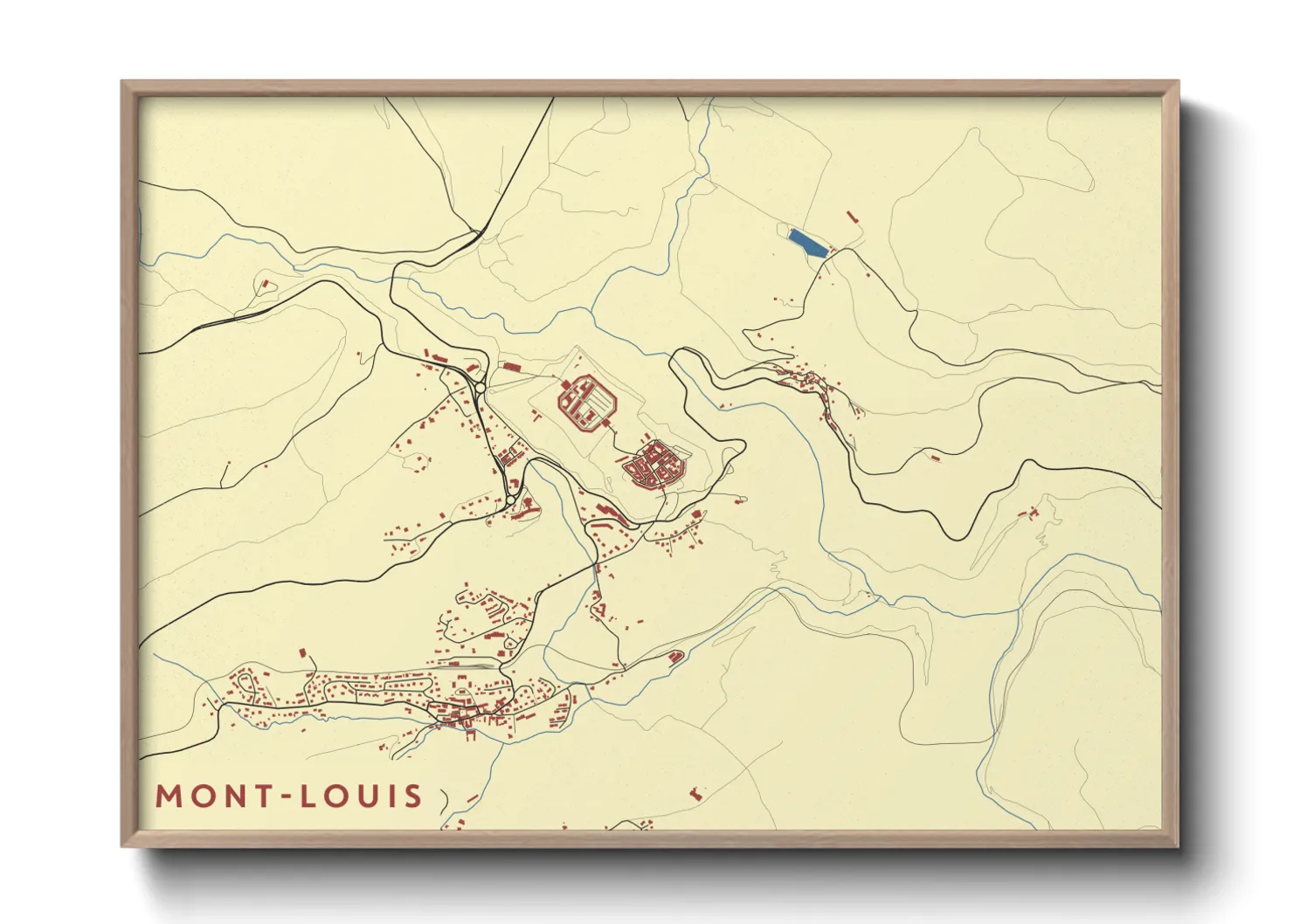 Une affiche de carte sur Mont-Louis