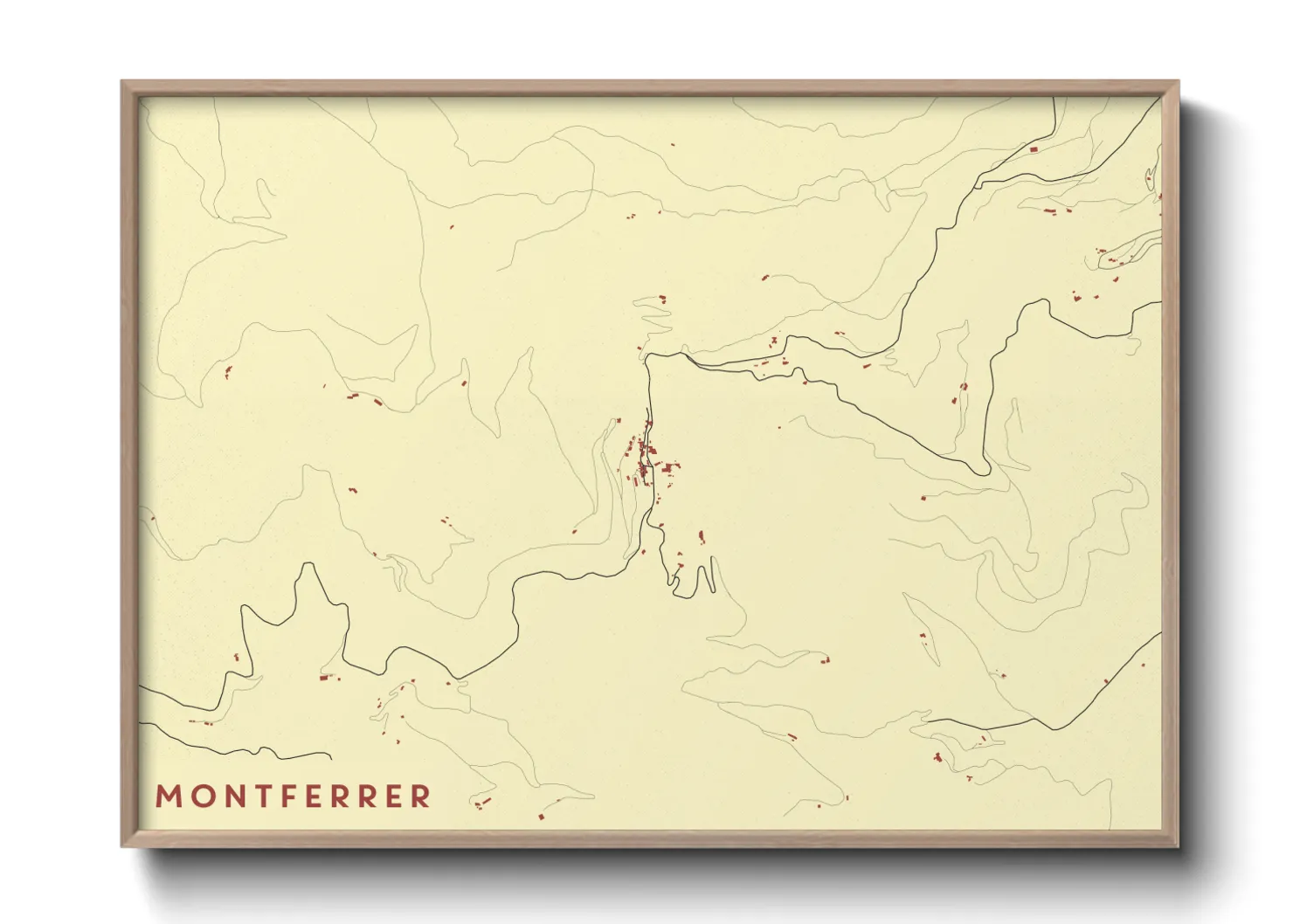 Une affiche de carte sur Montferrer