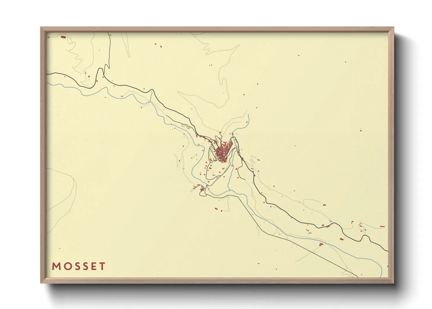 Une affiche de carte sur Mosset