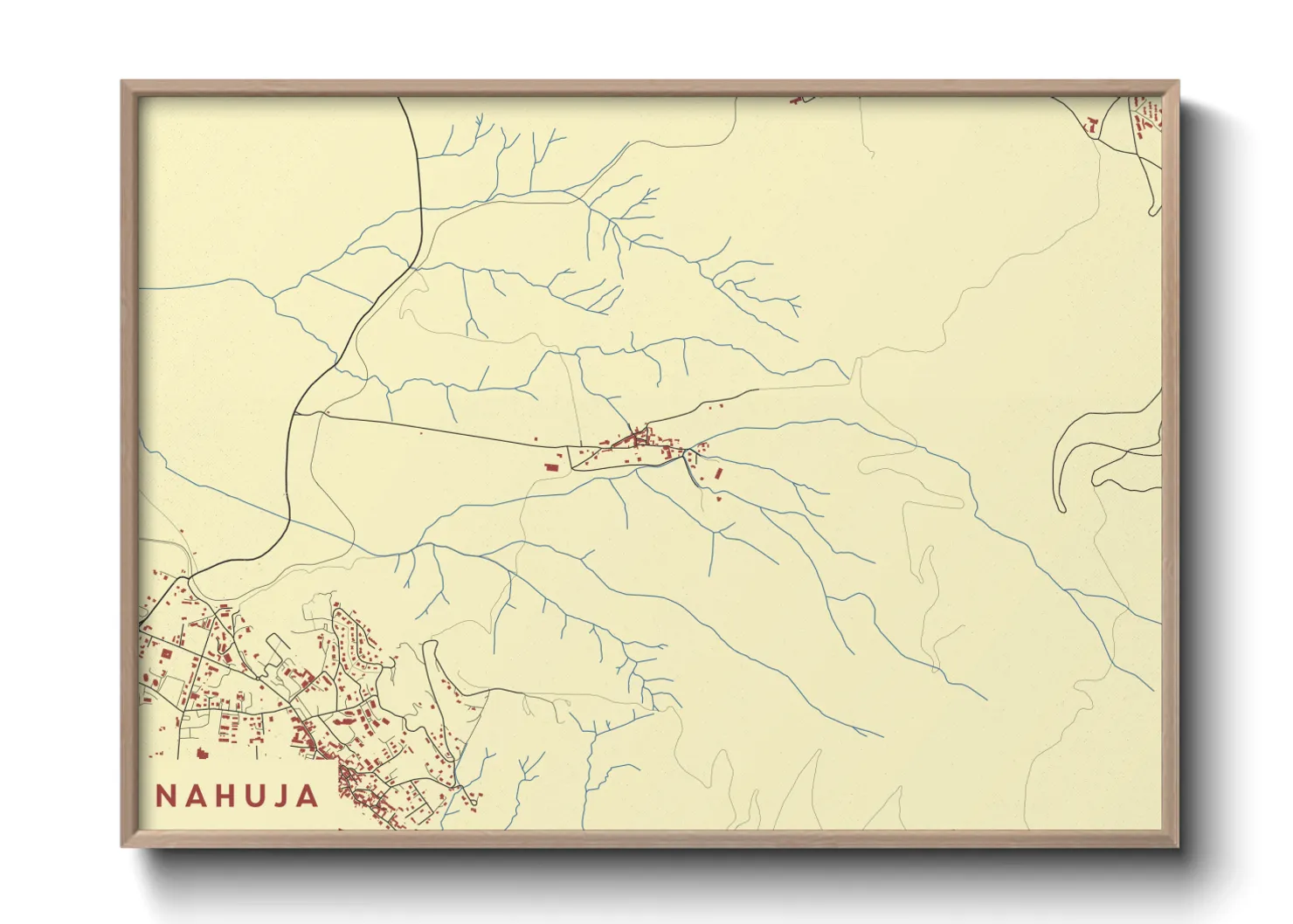 Une affiche de carte sur Nahuja