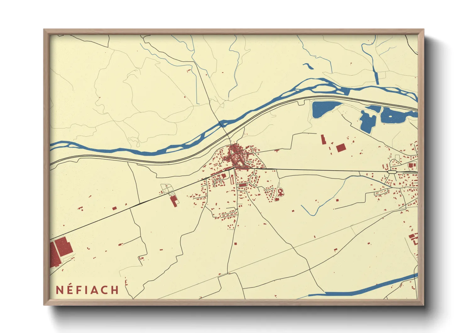 Une affiche de carte sur Néfiach