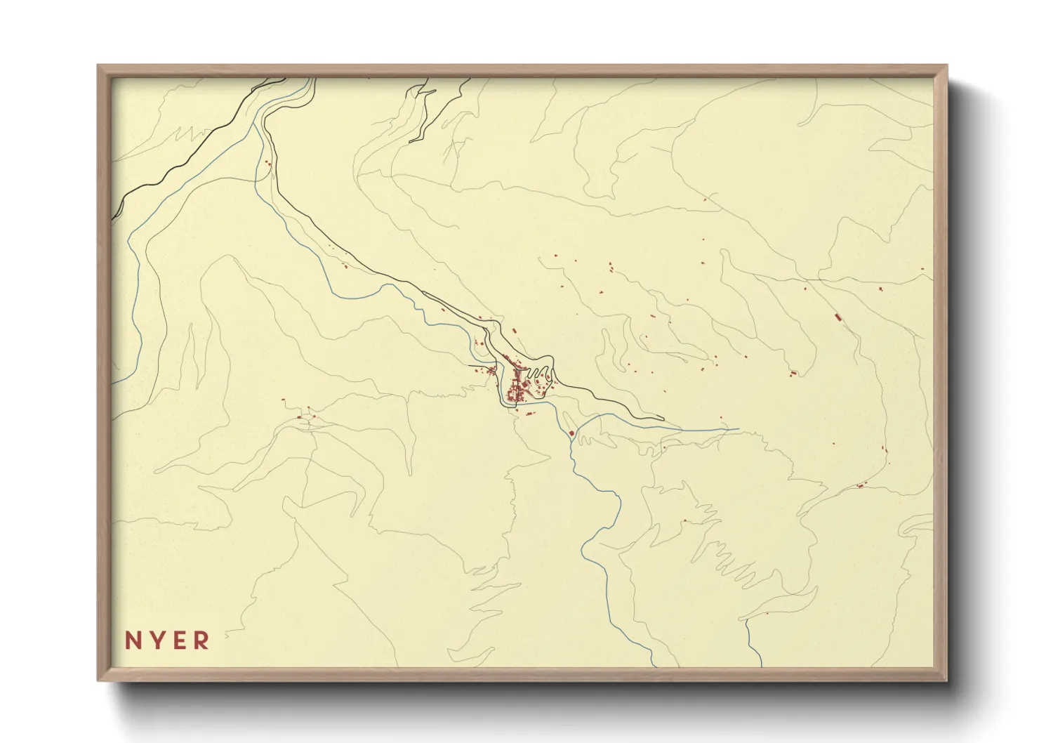 Une affiche de carte sur Nyer