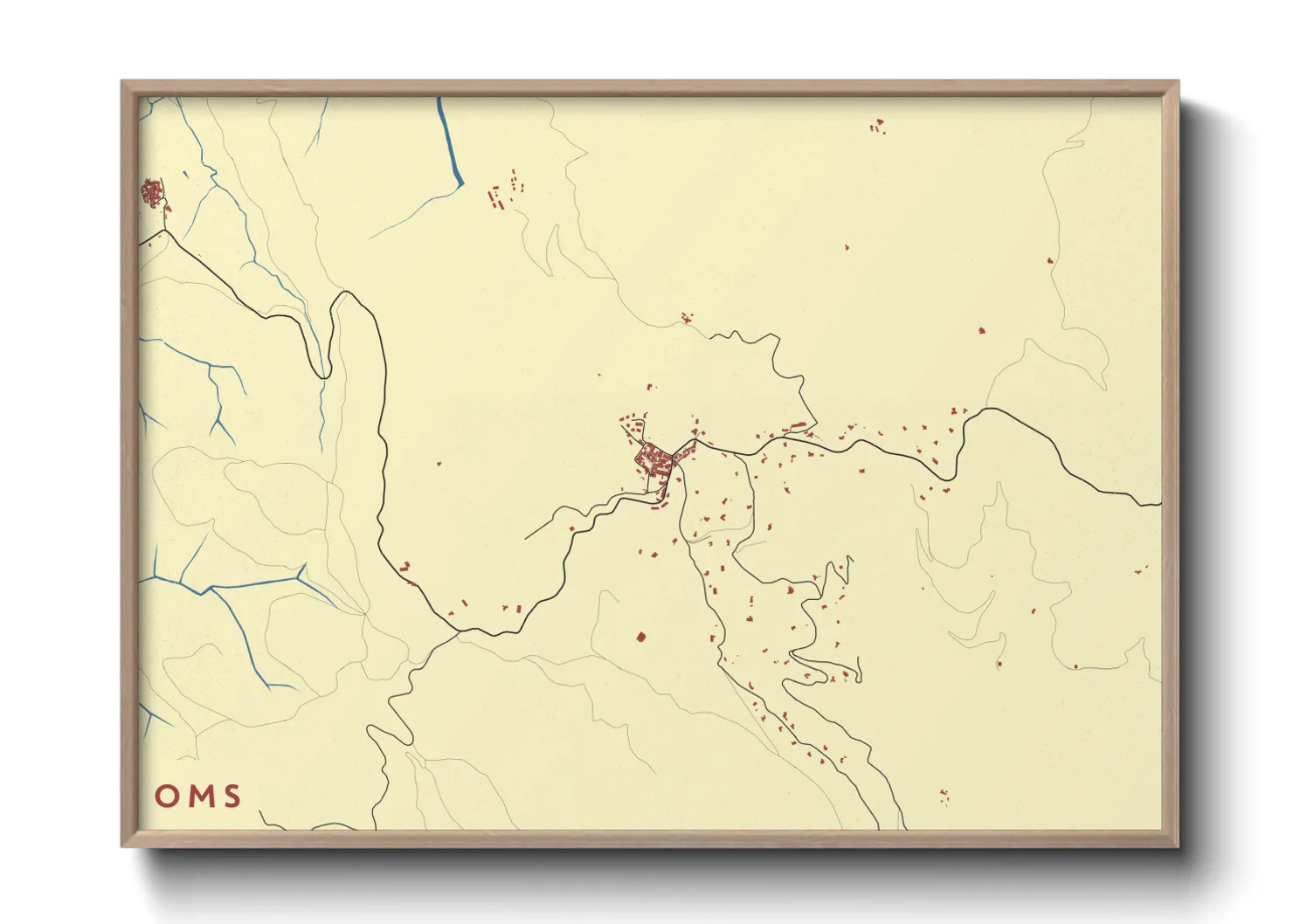 Une affiche de carte sur Oms