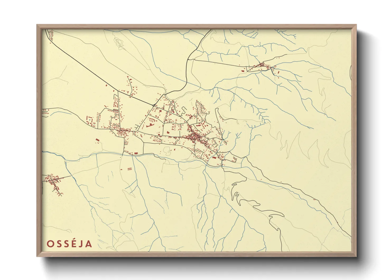 Une affiche de carte sur Osséja