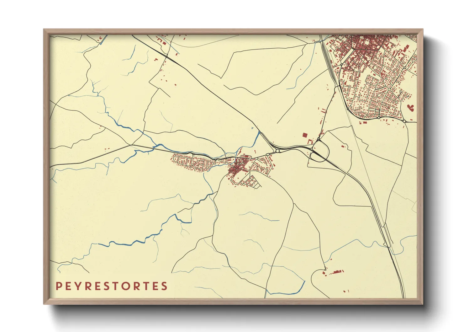 Une affiche de carte sur Peyrestortes