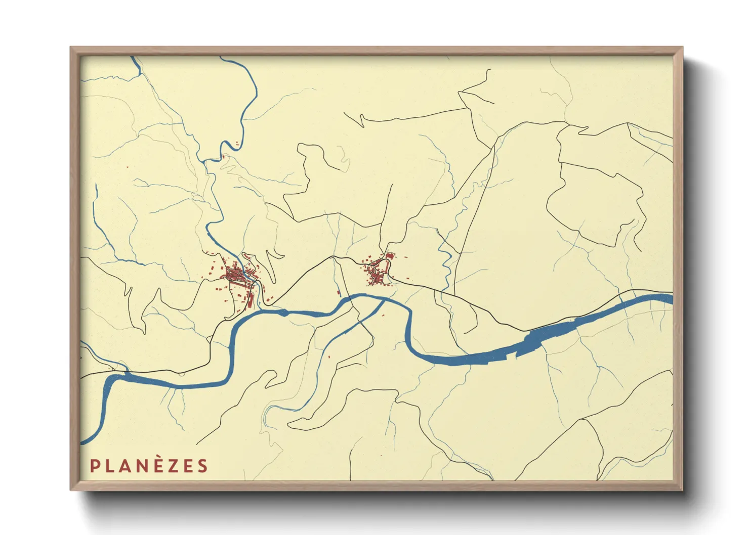 Une affiche de carte sur Planèzes