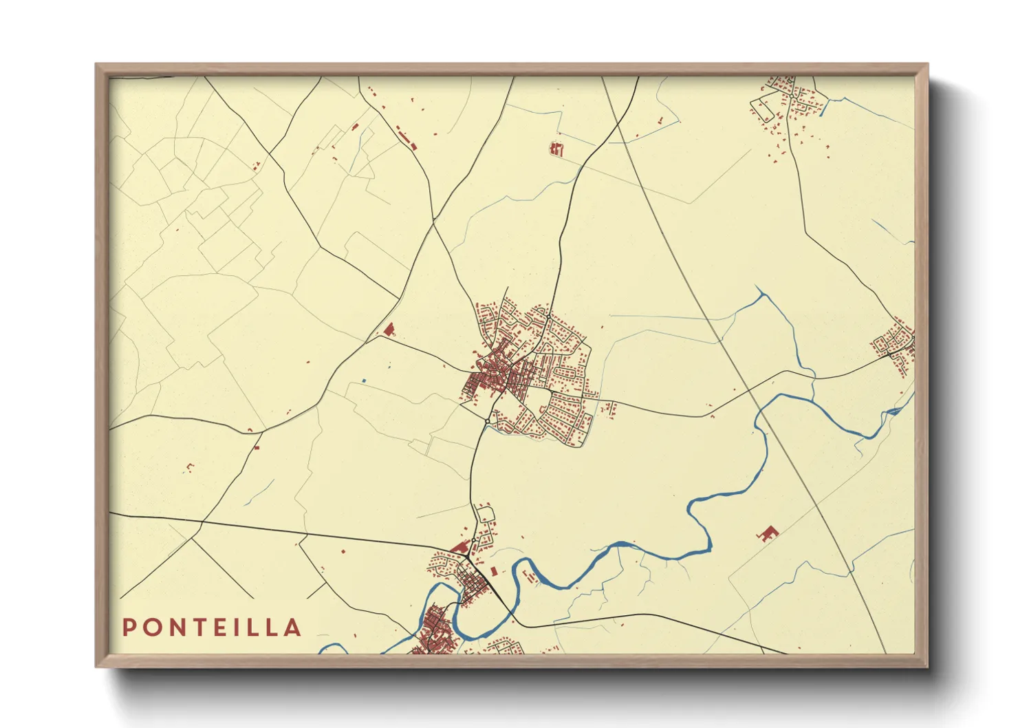 Une affiche de carte sur Ponteilla
