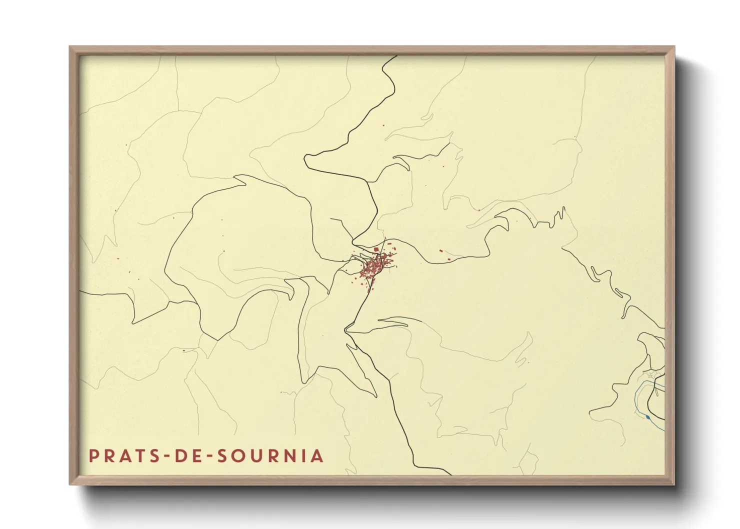 Une affiche de carte sur Prats-de-Sournia