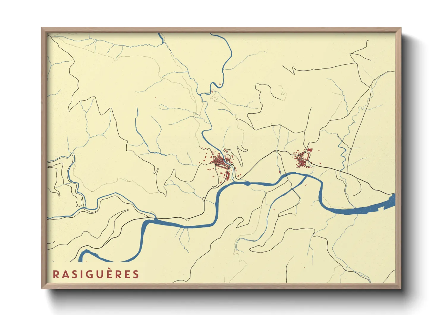 Une affiche de carte sur Rasiguères