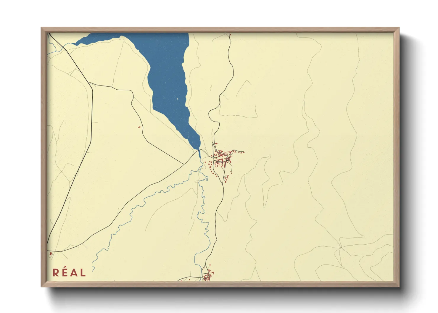 Une affiche de carte sur Réal