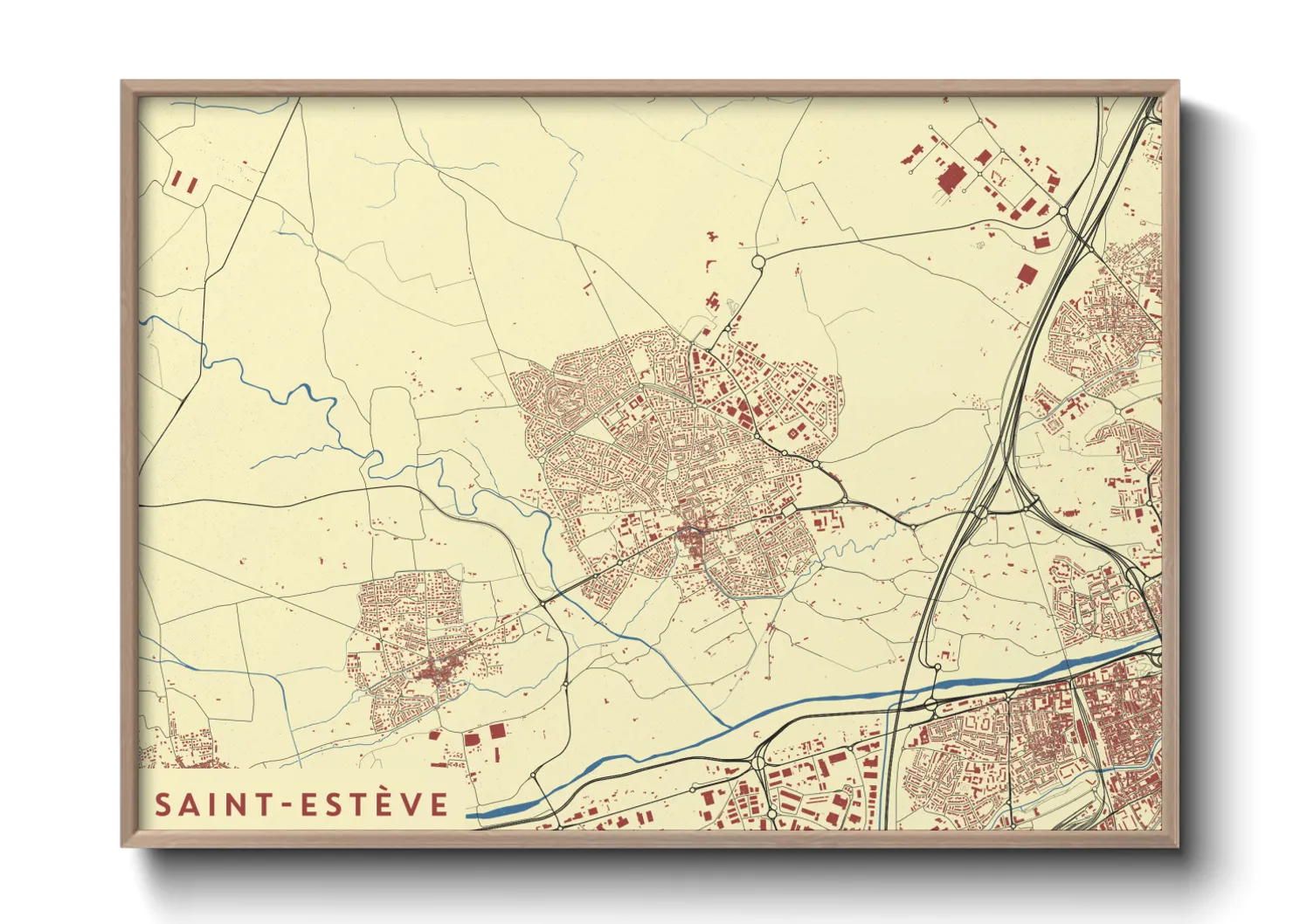 Une affiche de carte sur Saint-Estève