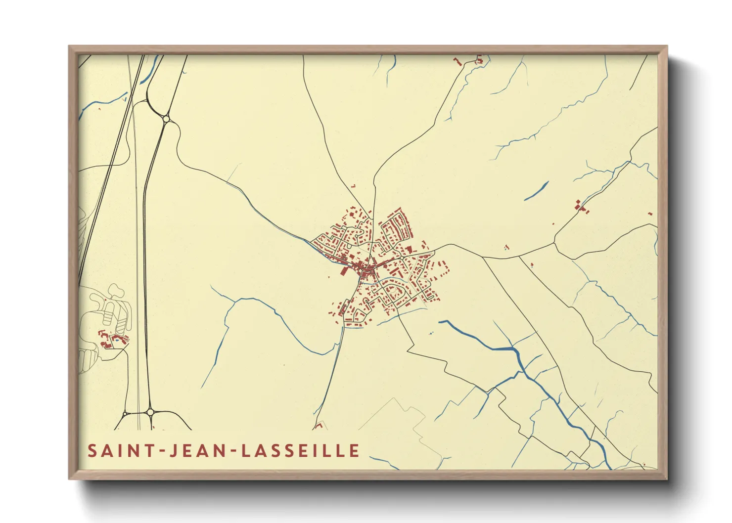 Une affiche de carte sur Saint-Jean-Lasseille