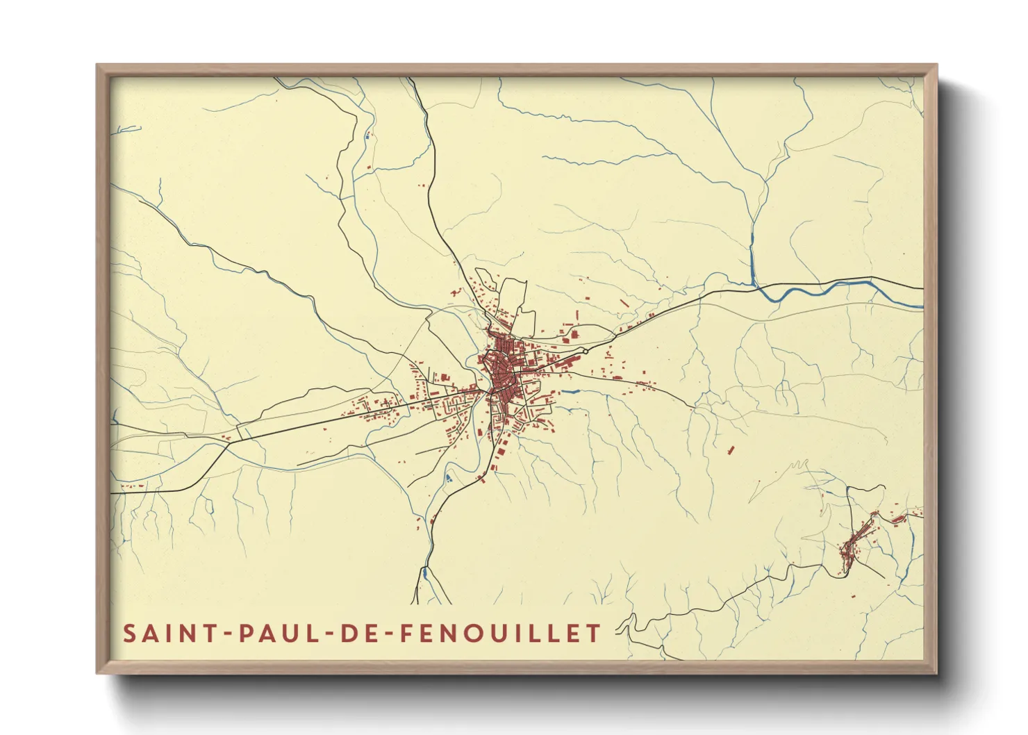 Une affiche de carte sur Saint-Paul-de-Fenouillet