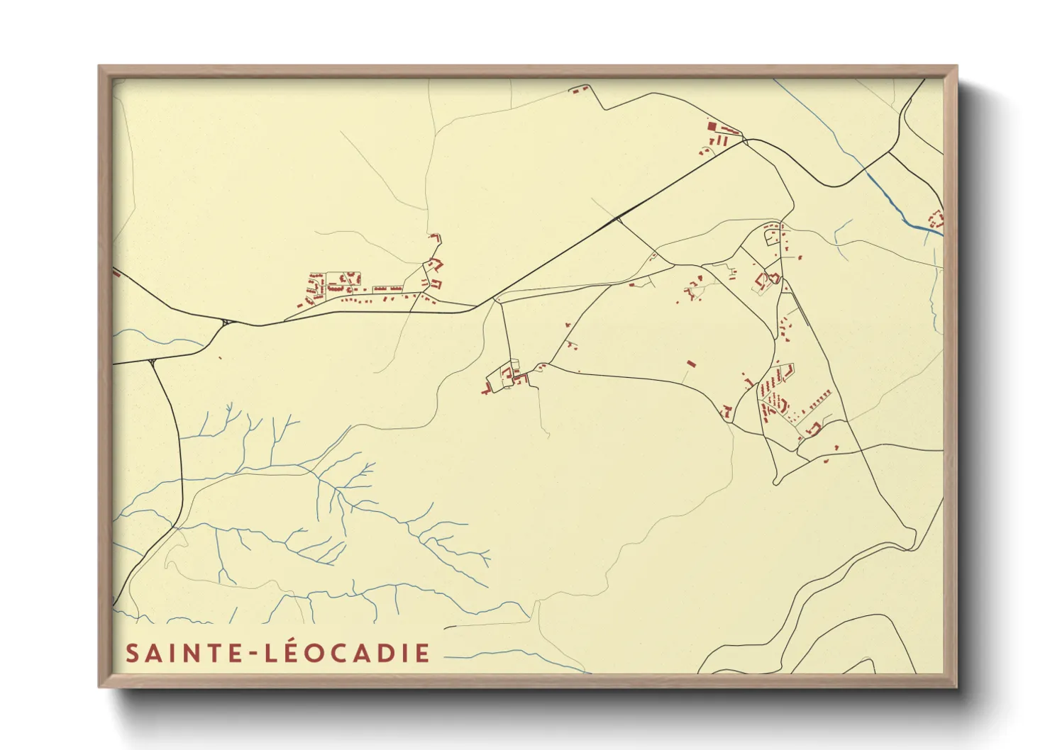 Une affiche de carte sur Sainte-Léocadie