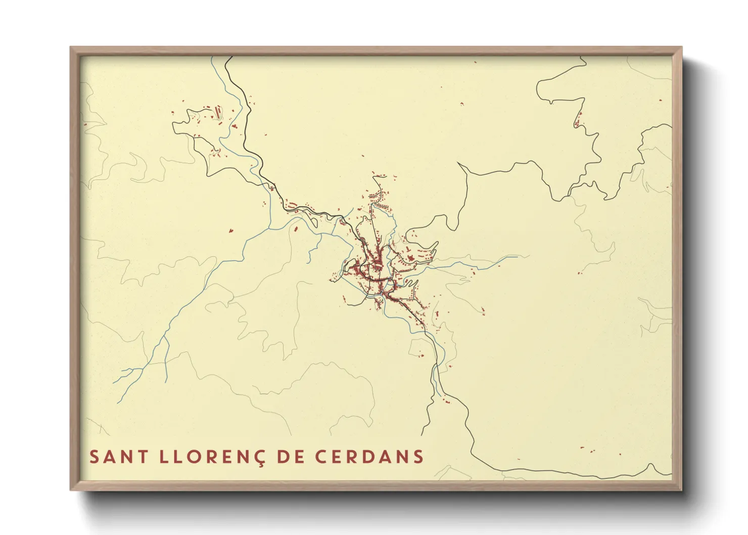 Une affiche de carte sur Sant Llorenç de Cerdans