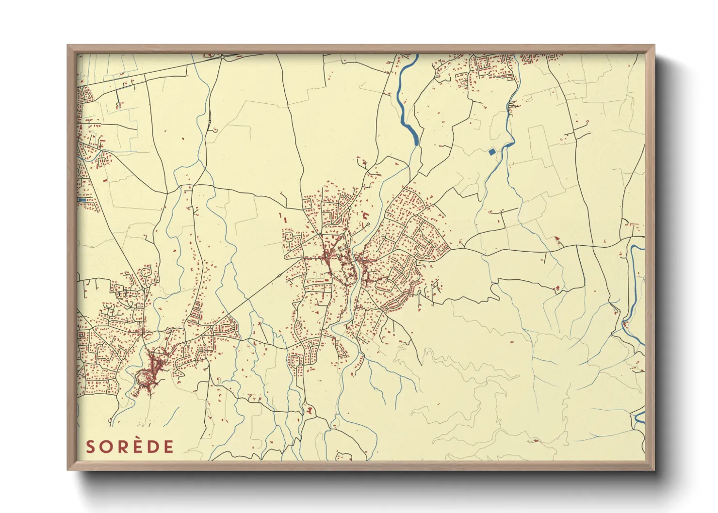 Une affiche de carte sur Sorède