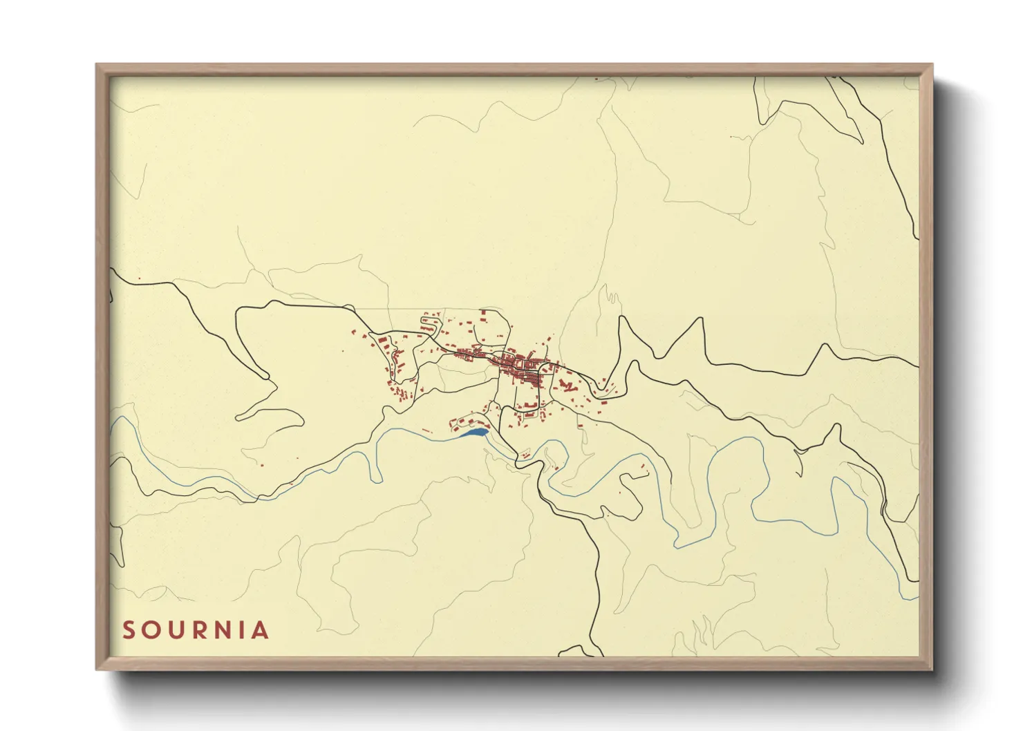 Une affiche de carte sur Sournia
