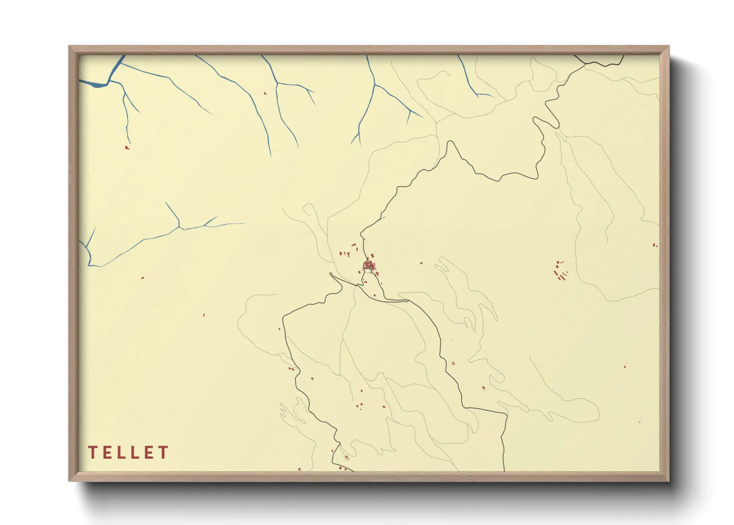 Une affiche de carte sur Tellet