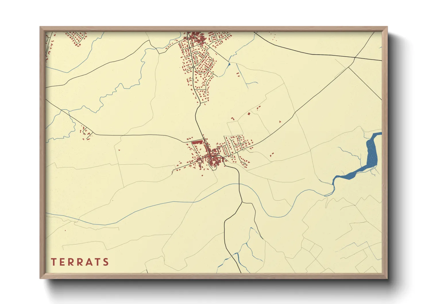 Une affiche de carte sur Terrats