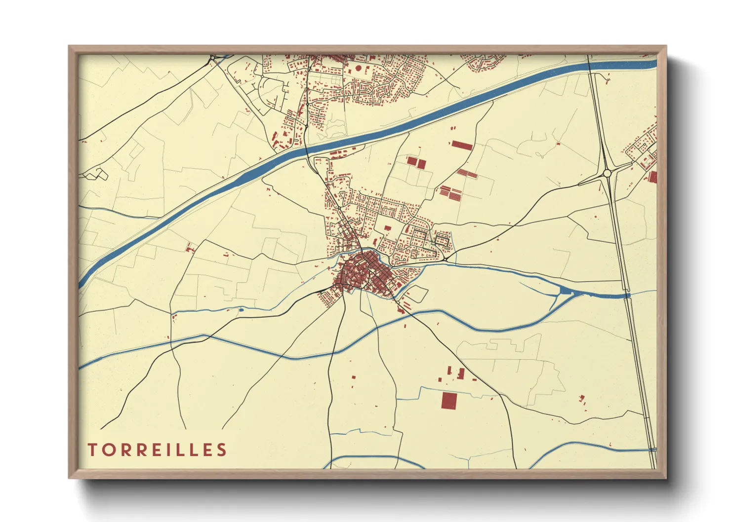 Une affiche de carte sur Torreilles