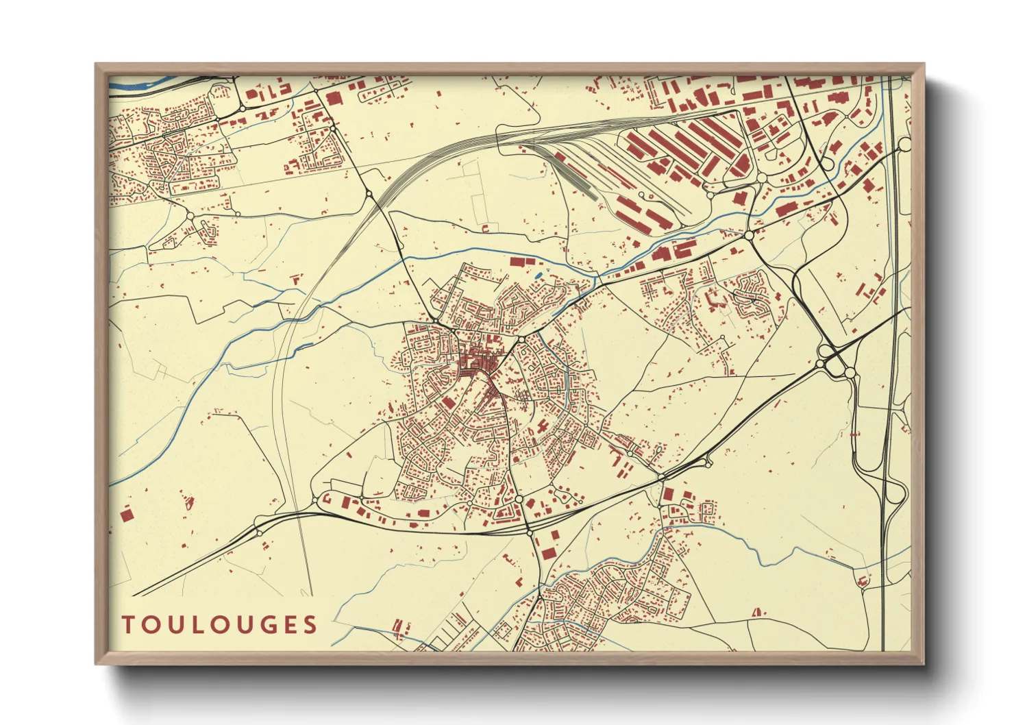 Une affiche de carte sur Toulouges