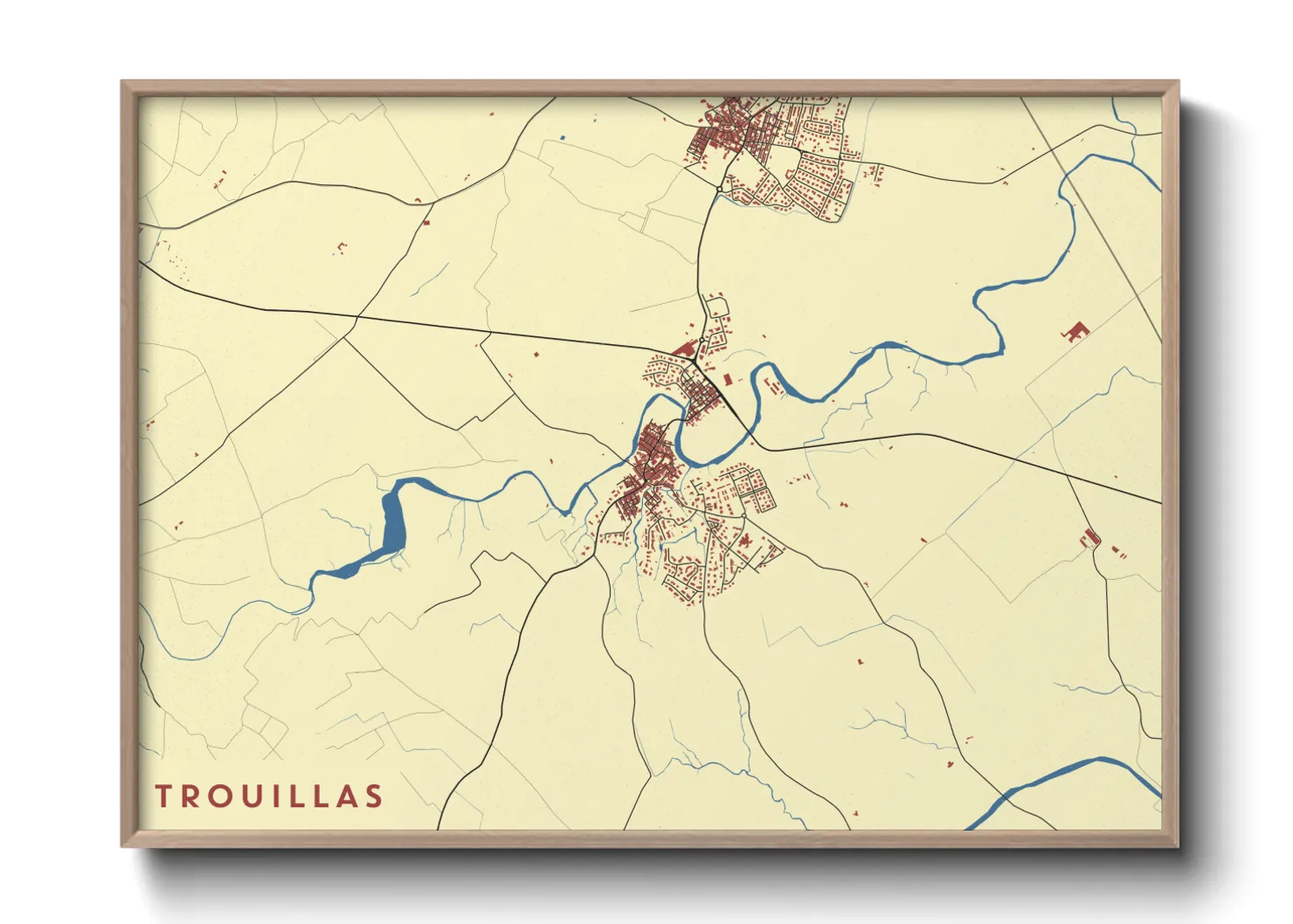 Une affiche de carte sur Trouillas