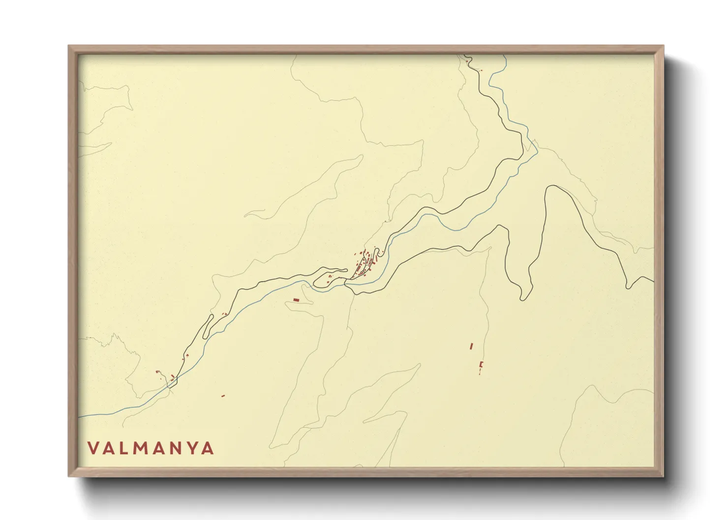 Une affiche de carte sur Valmanya