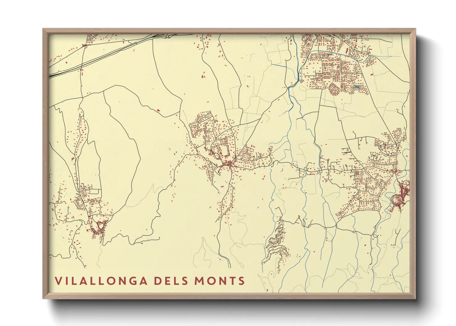Une affiche de carte sur Vilallonga dels Monts