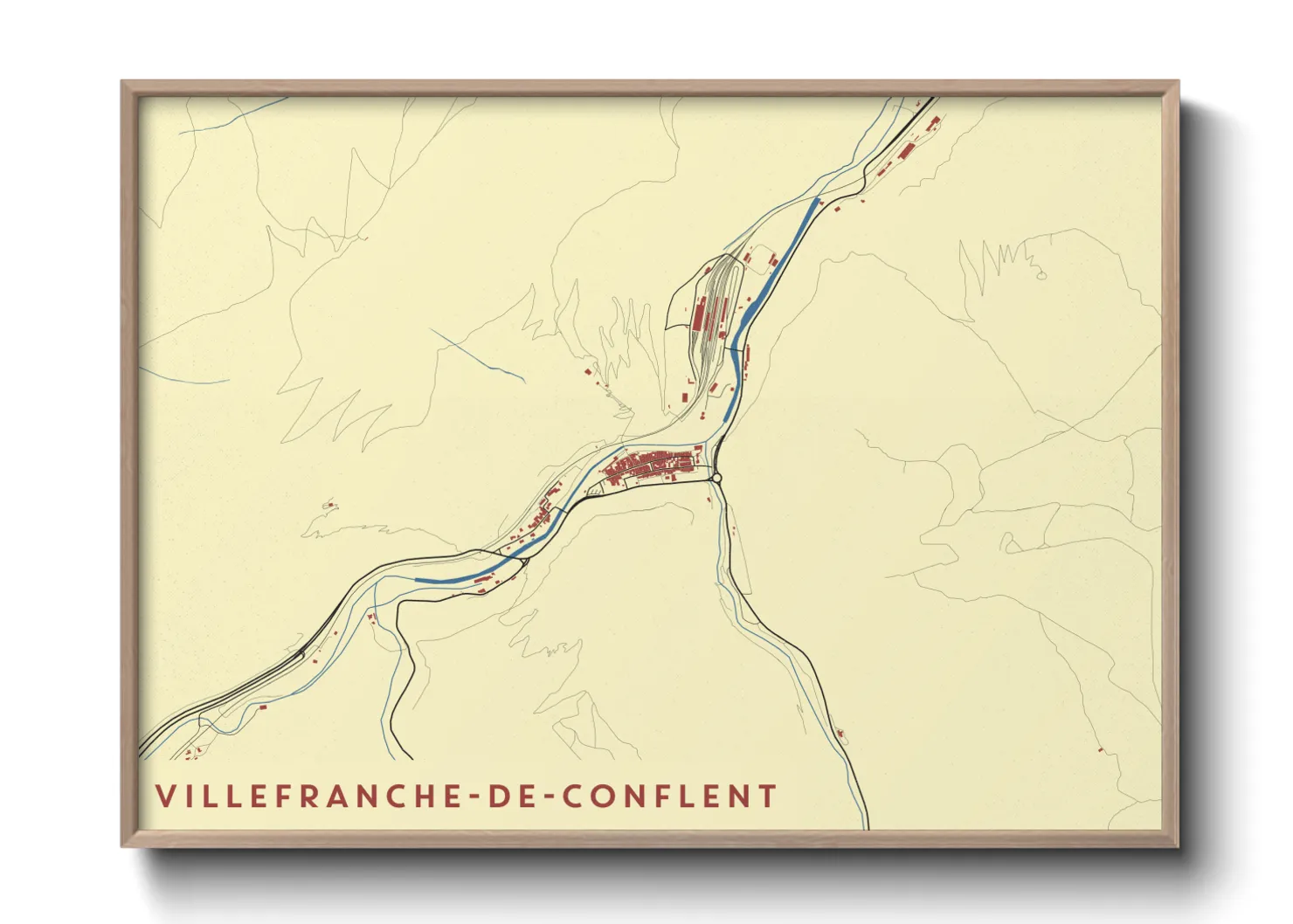 Une affiche de carte sur Villefranche-de-Conflent
