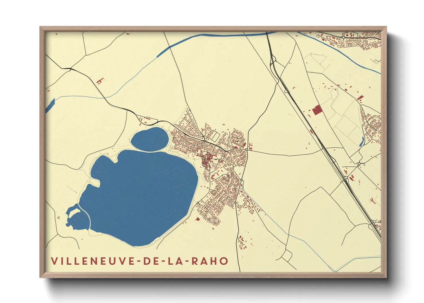 Une affiche de carte sur Villeneuve-de-la-Raho