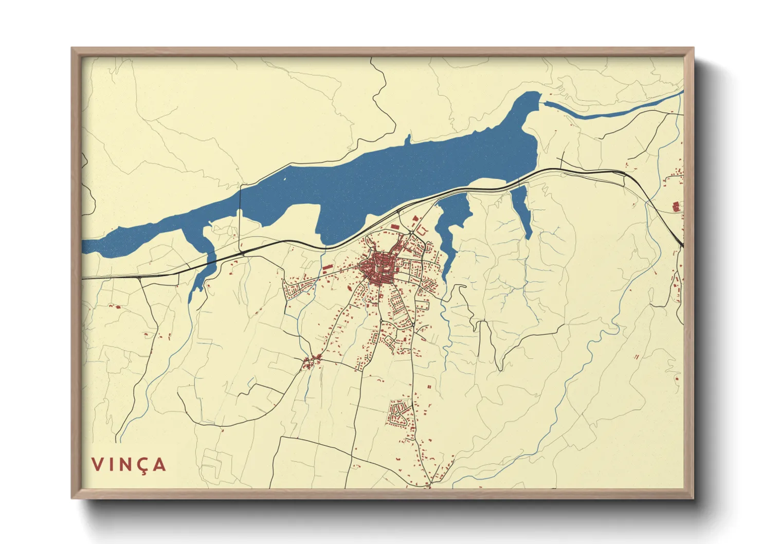 Une affiche de carte sur Vinça