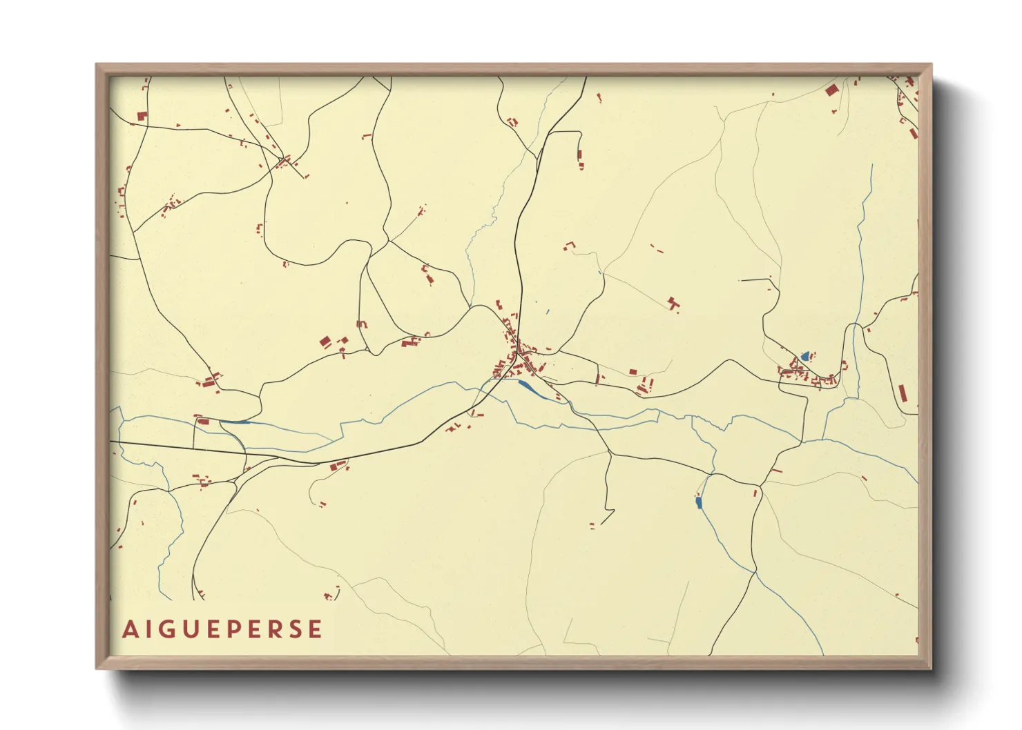 Une affiche de carte sur Aigueperse