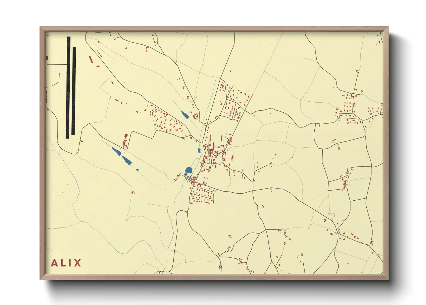 Une affiche de carte sur Alix