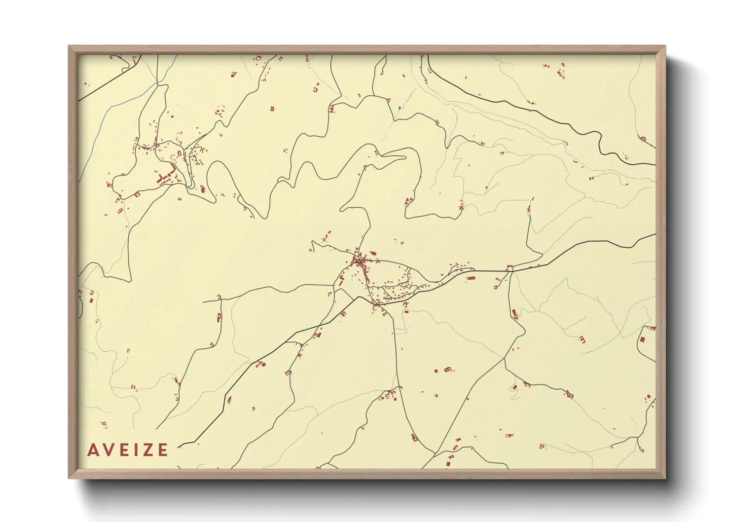 Une affiche de carte sur Aveize