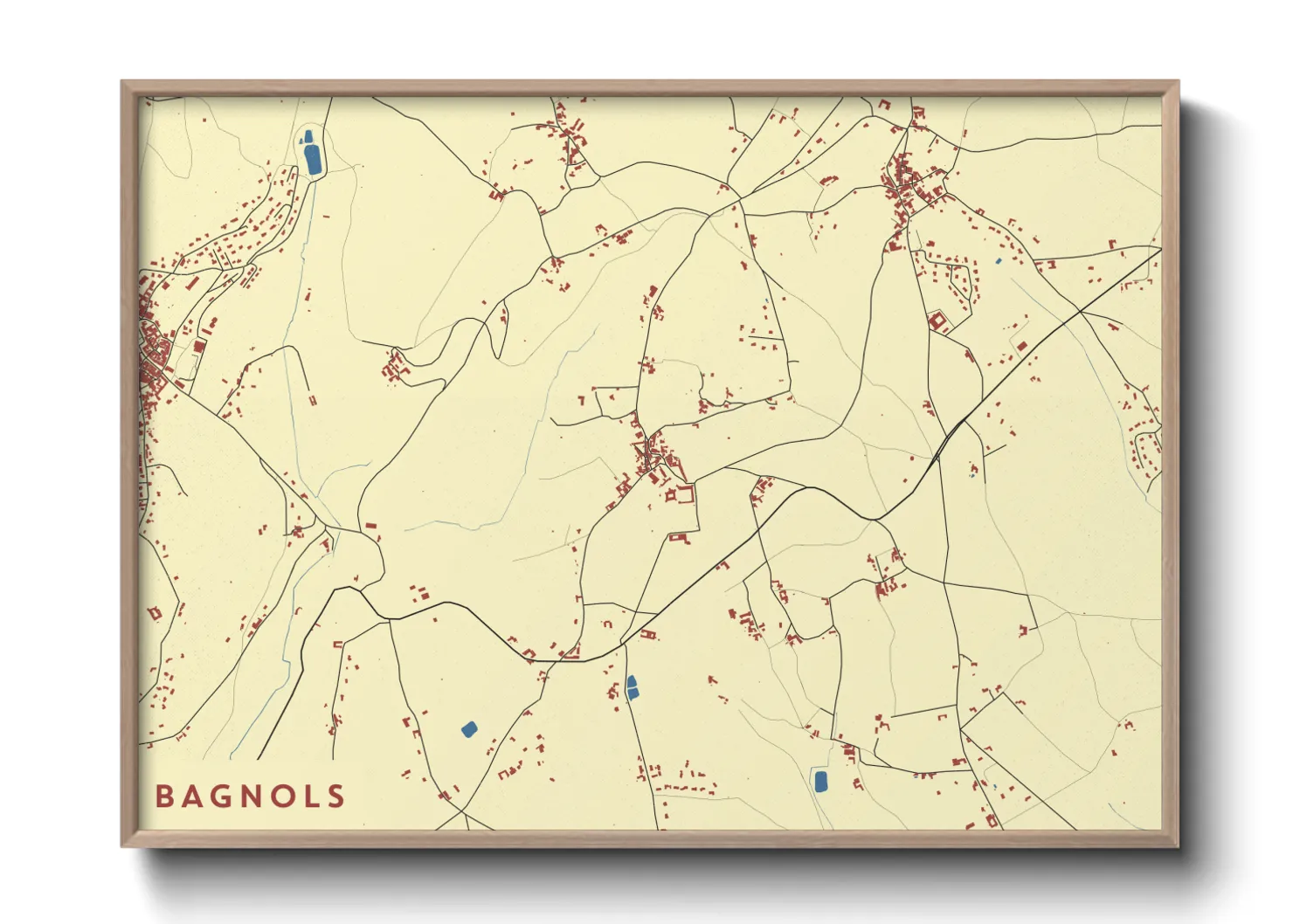 Une affiche de carte sur Bagnols