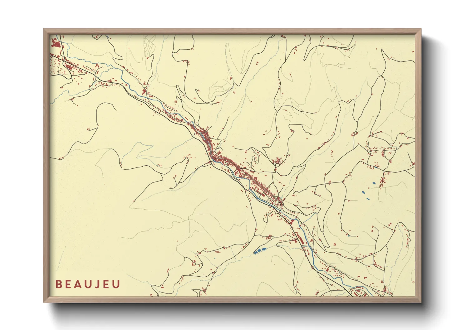 Une affiche de carte sur Beaujeu