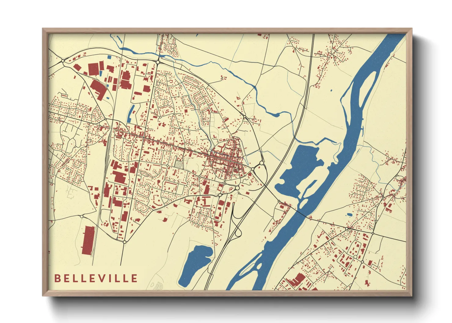 Une affiche de carte sur Belleville