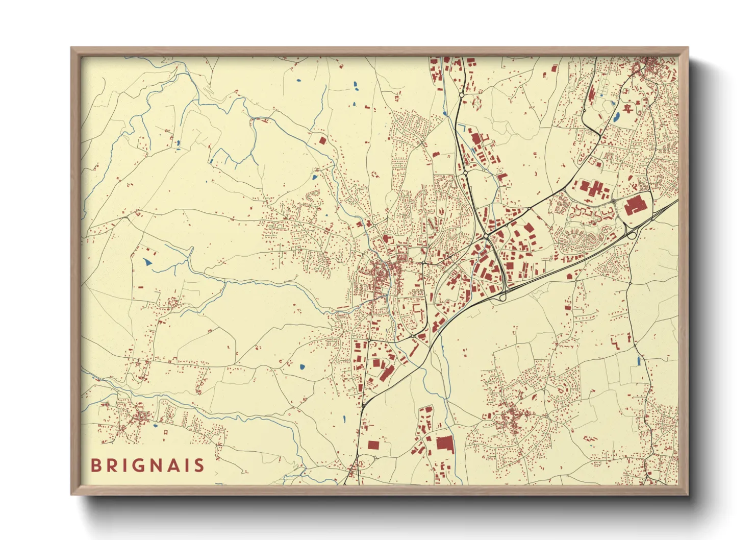 Une affiche de carte sur Brignais