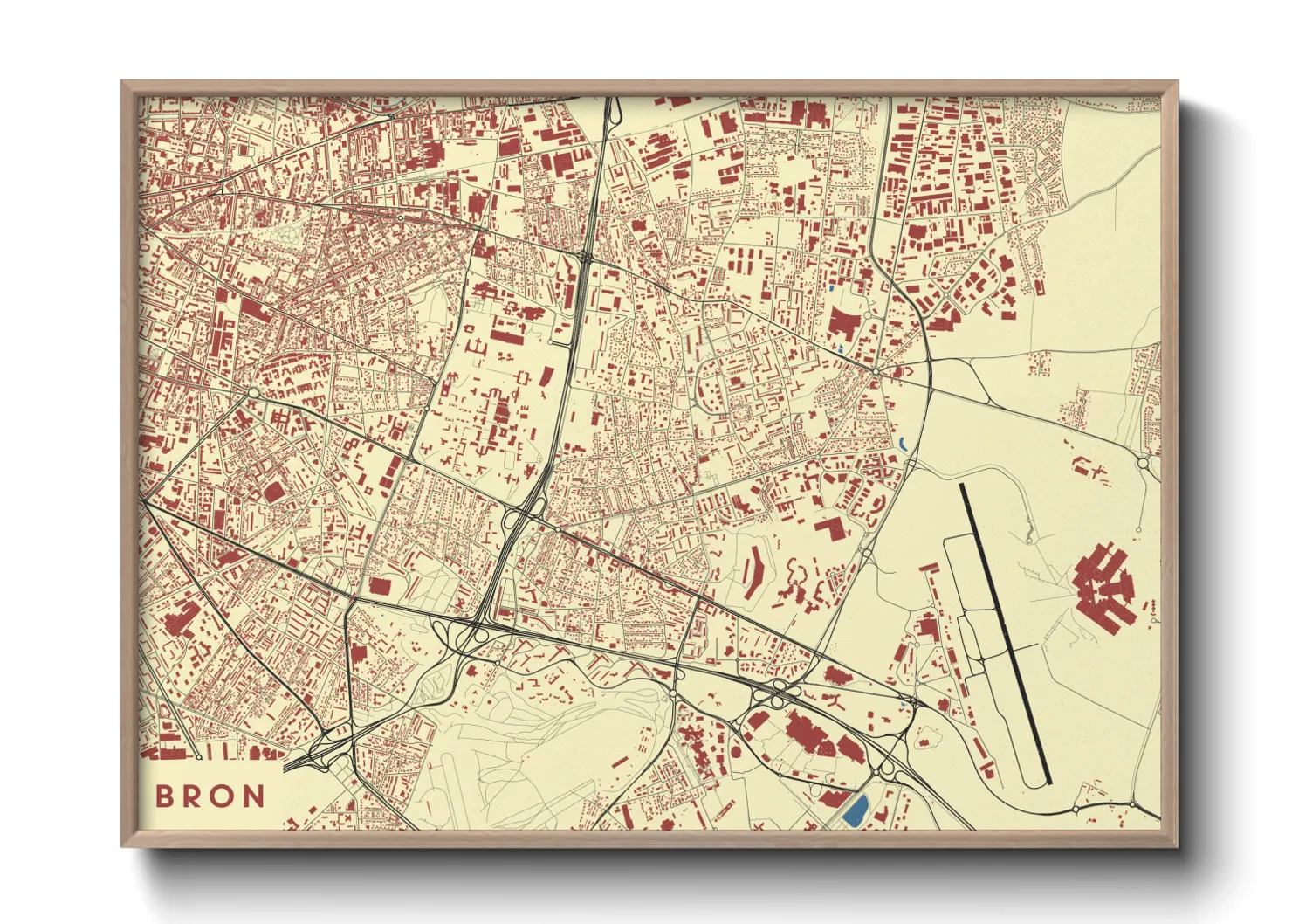 Une affiche de carte sur Bron