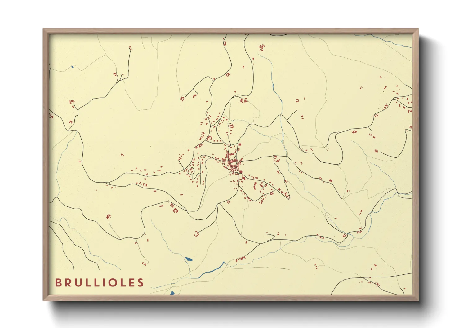 Une affiche de carte sur Brullioles