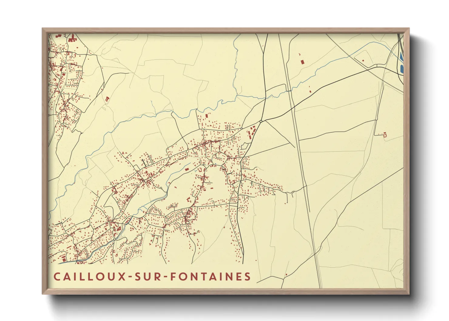 Une affiche de carte sur Cailloux-sur-Fontaines