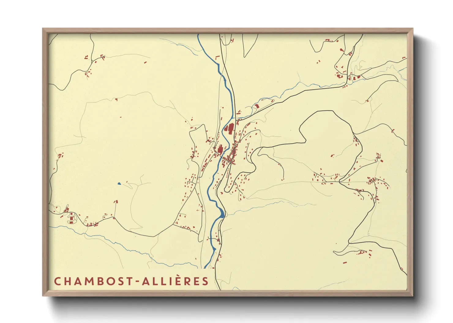 Une affiche de carte sur Chambost-Allières